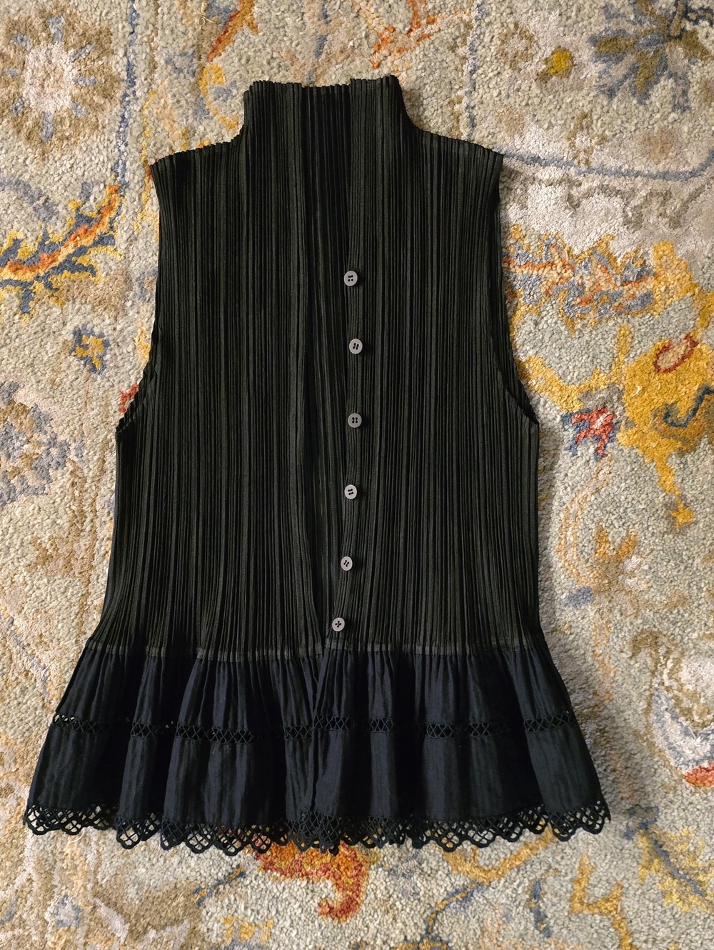 Pleats Please By Issey Miyake Women’s Black Sleeveless Top